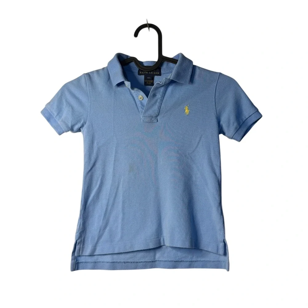 Ralph Lauren Polo Shirt Blue Short Sleeve Classic Pony Logo 4/4T Kids Boys